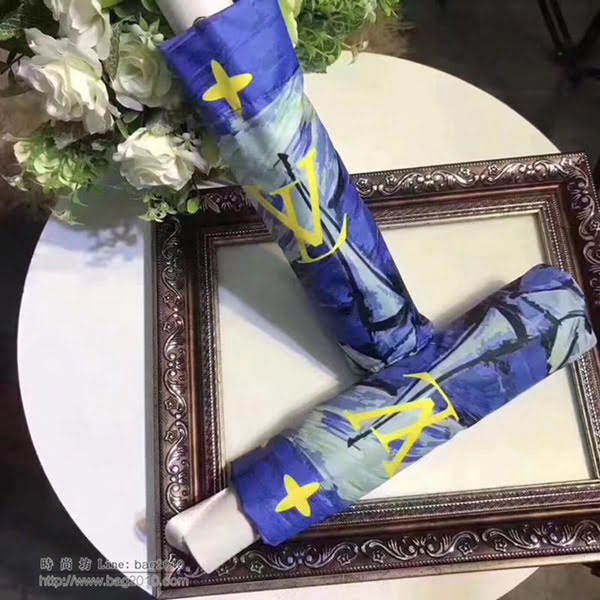 LV路易威登傘 專櫃夏季新款 全自動折疊晴雨傘 梵高經典油畫 防曬隔熱 防紫外線  zm1030